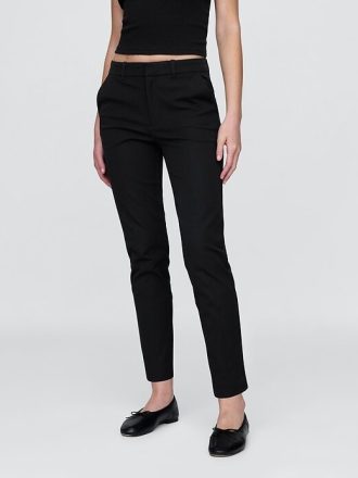 Pantaloni alla caviglia slim BiStretch a vita media