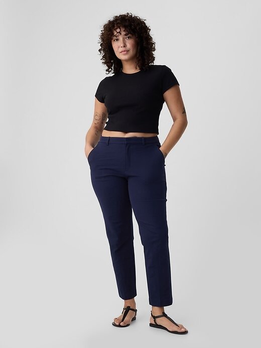 Pantaloni alla caviglia slim BiStretch a vita media Pantaloni alla caviglia slim BiStretch a vita media