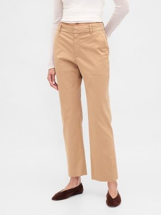 Pantaloni cachi dritti a vita media