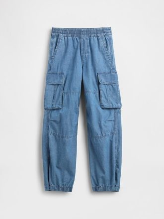 Pantaloni cargo larghi in denim per bambini