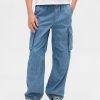 Pantaloni cargo larghi in denim per bambini Pantaloni cargo larghi in denim per bambini