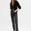 Pantaloni Cheeky Straight a vita alta in pelle vegana