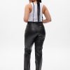 Pantaloni Cheeky Straight a vita alta in pelle vegana