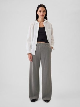 Pantaloni comodi con cuciture a gamba larga
