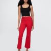 Pantaloni crop a vita alta in maglia doppia Pantaloni crop a vita alta in maglia doppia