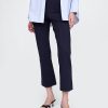 Pantaloni crop a vita alta in maglia doppia Pantaloni crop a vita alta in maglia doppia