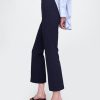 Pantaloni crop a vita alta in maglia doppia Pantaloni crop a vita alta in maglia doppia