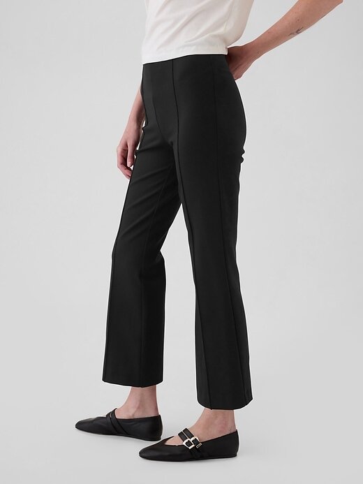 Pantaloni crop a vita alta in maglia doppia Pantaloni crop a vita alta in maglia doppia