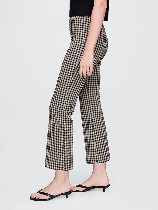 Pantaloni crop a vita alta in maglia doppia Pantaloni crop a vita alta in maglia doppia