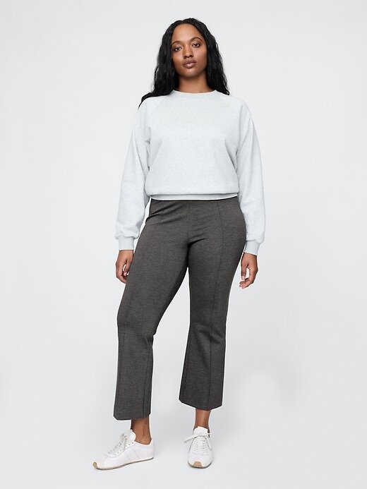 Pantaloni crop a vita alta in maglia doppia Pantaloni crop a vita alta in maglia doppia
