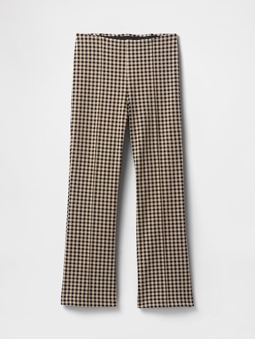Pantaloni crop a vita alta in maglia doppia Pantaloni crop a vita alta in maglia doppia