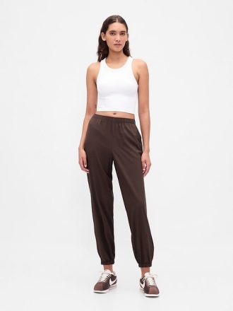 Pantaloni da jogging GapFit Tech a vita alta con cerniera e orlo