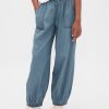 Pantaloni da jogging larghi in denim a vita alta per bambini Pantaloni da jogging larghi in denim a vita alta per bambini