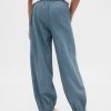 Pantaloni da jogging larghi in denim a vita alta per bambini Pantaloni da jogging larghi in denim a vita alta per bambini