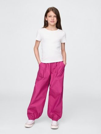 Pantaloni da jogging larghi in popeline per bambini