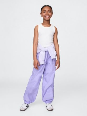Pantaloni da jogging larghi in popeline per bambini