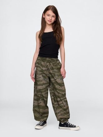 Pantaloni da jogging larghi in popeline per bambini
