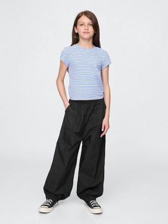 Pantaloni da jogging larghi in popeline per bambini