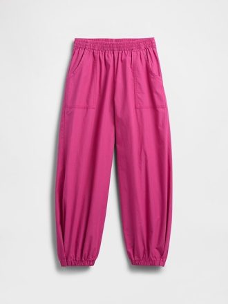 Pantaloni da jogging larghi in popeline per bambini