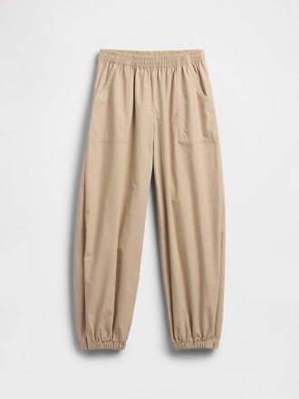Pantaloni da jogging larghi in popeline per bambini