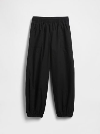 Pantaloni da jogging larghi in popeline per bambini