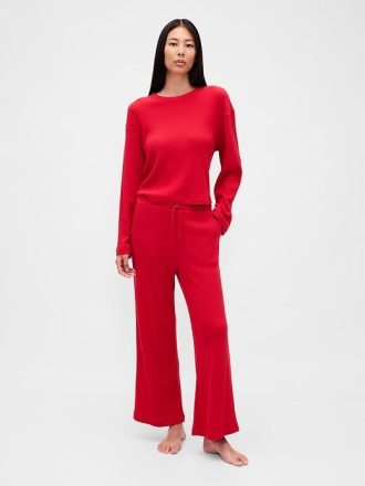 Pantaloni da pigiama a gamba larga a nido d’ape