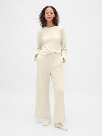 Pantaloni da pigiama a gamba larga a nido d’ape
