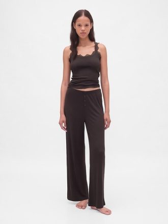 Pantaloni da pigiama a gamba larga con mini costine