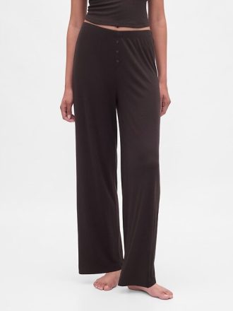 Pantaloni da pigiama a gamba larga con mini costine