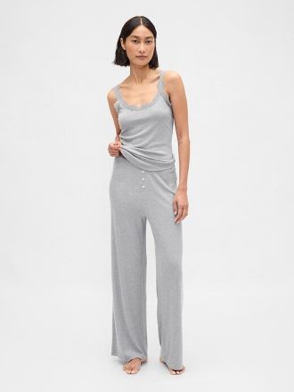 Pantaloni da pigiama a gamba larga con mini costine