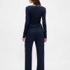 Pantaloni da pigiama a gamba larga con mini costine Pantaloni da pigiama a gamba larga con mini costine