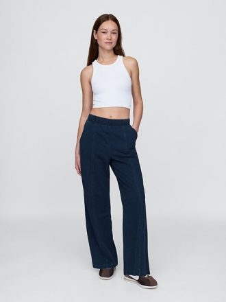 Pantaloni della tuta a gamba larga con cuciture