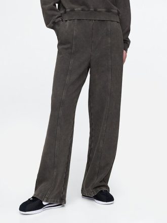 Pantaloni della tuta dritti con cuciture in French Terry pesante