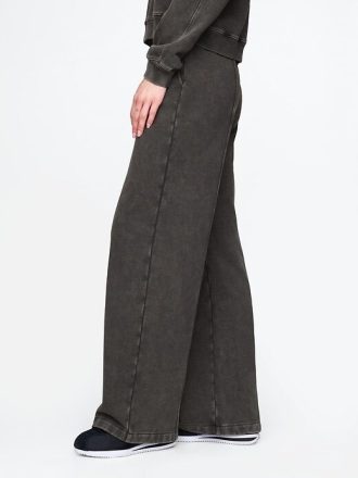 Pantaloni della tuta dritti con cuciture in French Terry pesante