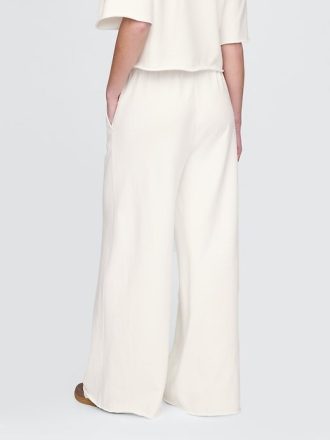 Pantaloni della tuta in French Terry a gamba larga con orlo arrotolato