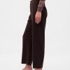 Pantaloni dritti alla caviglia in twill a vita alta