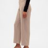 Pantaloni dritti alla caviglia in twill a vita alta