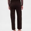 Pantaloni dritti alla caviglia in twill a vita alta
