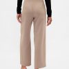 Pantaloni dritti alla caviglia in twill a vita alta