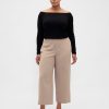 Pantaloni dritti alla caviglia in twill a vita alta