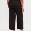 Pantaloni dritti alla caviglia in twill a vita alta