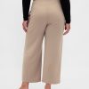 Pantaloni dritti alla caviglia in twill a vita alta
