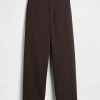 Pantaloni dritti alla caviglia in twill a vita alta