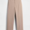 Pantaloni dritti alla caviglia in twill a vita alta