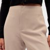 Pantaloni dritti alla caviglia in twill a vita alta