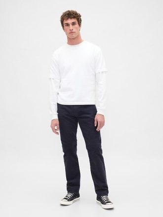 Pantaloni dritti in velluto a coste