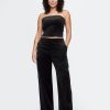 Pantaloni dritti in velluto a vita alta Pantaloni dritti in velluto a vita alta
