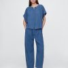 Pantaloni Easy Barrel in garza di cotone Pantaloni Easy Barrel in garza di cotone