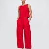 Pantaloni Easy Barrel in misto lino a vita media Pantaloni Easy Barrel in misto lino a vita media