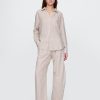 Pantaloni Easy Barrel in misto lino a vita media Pantaloni Easy Barrel in misto lino a vita media